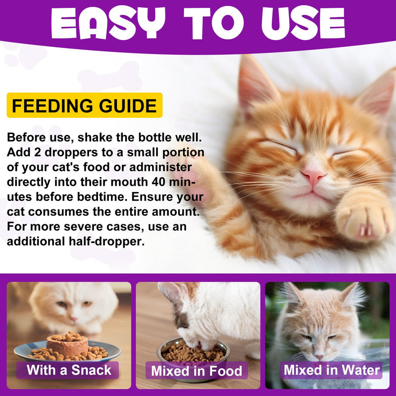 asusxcli Melatonin for Cats - Cat Calming Treats- Cat Sedative for Grooming - Helps to Support Restful Sleep for Your Cat - Cat Sleep Aid - Anxiety Relief for Cats