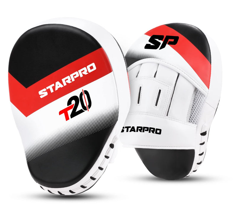 Starpro Boxing Pads – Ventilated Hook & Jab Training Mitts for Muay Thai Kickboxing MMA Std Black/Red