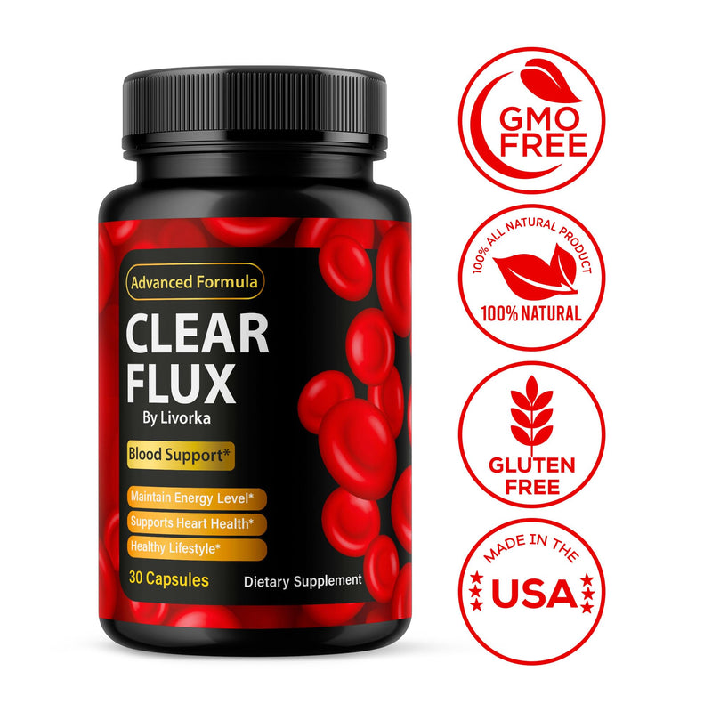 Clear Flux - Clear Flux Supplement, ClearFlux, Clear Flux Pills, ClearFlux Supplement, Clear Flux Capsules, ClearFlux Support Pills, Clear Flux Advanced Supplement, 30 Capsules for 1 Month
