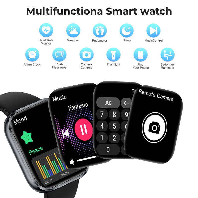 Fitness Tracker (Answer/Make Call)，Smart Watch 24/7 Heart Rate Spo2 Blood Pressure Monitor Sleep Tracker, 120 Sports Modes Pedometer Calorie Step Tracker, Waterproof Activity Tracker for Women Men