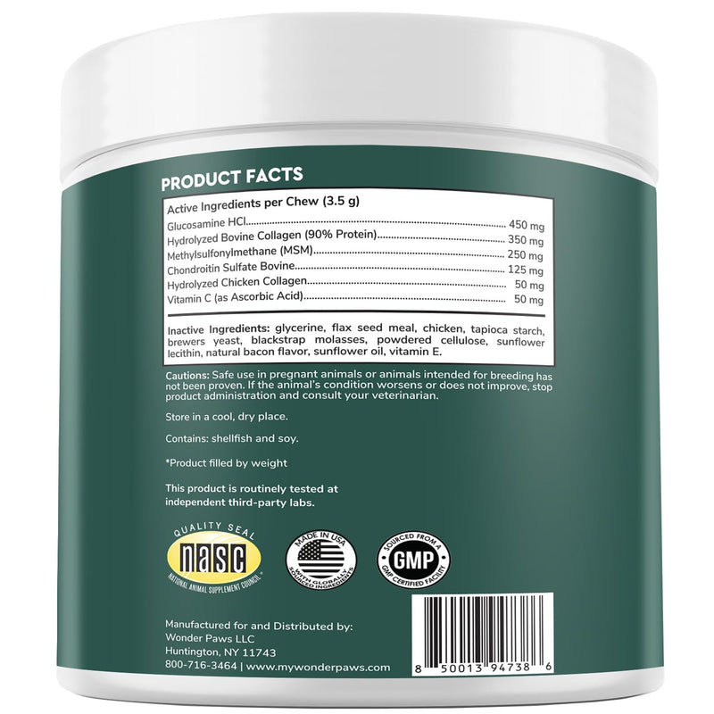 Premium Glucosamine For Dogs – Advanced Hip & Joint Supplement With Glucosamine Chondroitin For Dogs Flexibility, Mobility & Relief – Hip & Joint Supplement With Collagen & MSM – 120 Chews