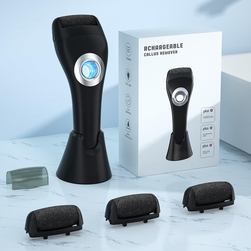 Callus Remover for Feet Foot Scrubber - 3 Speeds & with Holder, Portable Pedicure Tools Kit Foot File Callus Remover, Waterproof Professional Pedicure Tool Foot Care for Deadskin Hard Cracked Dry Skin - BeesActive Australia