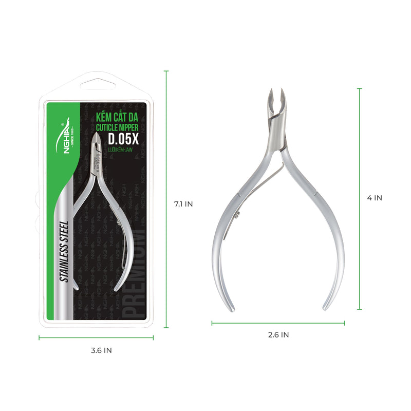 NGHIA Premium Cuticle Nipper - D-05X Jaw 16 (Stainless Steel) - Professional Nail Tools D-05x-16 - BeesActive Australia