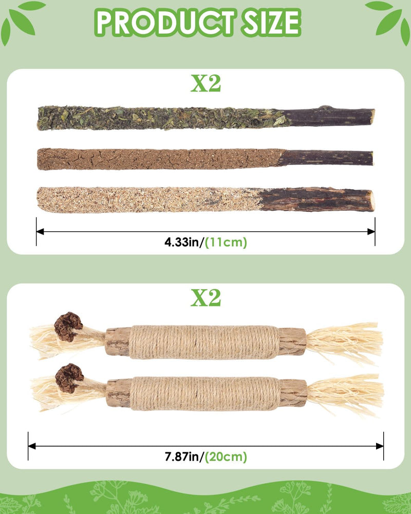 TINDTOP Silvervine Sticks, 10 Pack Natural Catnip Chew Toys for Kittens Teeth Cleaning, Increase Appetite, Calm Anxiety and Stress, Aggressive Chewers Toy - BeesActive Australia