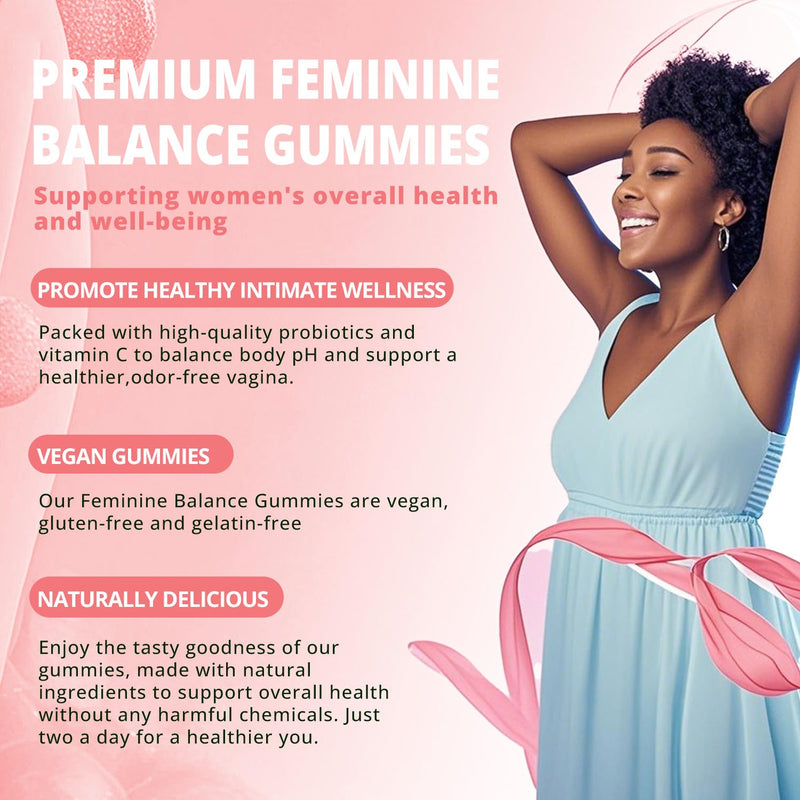 Feminine Balance Gummies, Vaginal Probiotics for Women, Hawaiian Pineapple | Support pH Balance, Healthy Odor, Digestive Health & Immune, 60 Count, Vegan, Gluten-Free