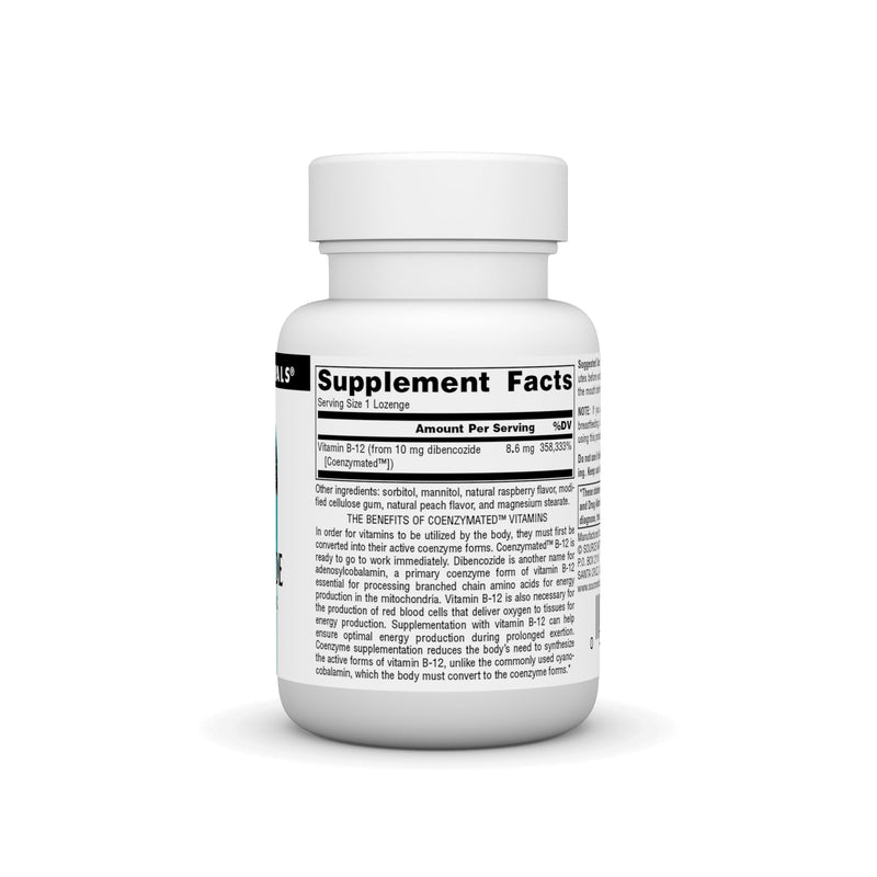 Source Naturals Athletic Series Dibencozide Coenzymated B-12, 30 Lozenges | Rasberry Flavored | Coenzymated™ for optimal absorption*