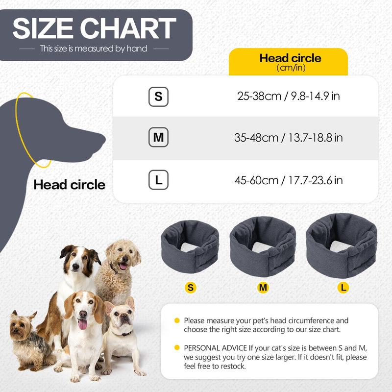 Dog Thunder Ear Muffs, Dog Calming Hoodie No Flap Ear Wraps for Dogs Hematoma Healing, Dog No Flap Noise Protection Ear Wrap Relieve Anxiety, Dog Ear Cover The Grooming (Grey, Medium) Grey - BeesActive Australia