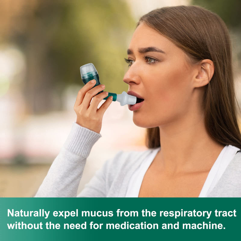 Breathing Exercise Device for Lungs, Lung Expansion and Mucus Relief Device, Portable Expiratory Breathing Exerciser with A Set of Accessories, Breathing Trainer for Lung Cleanse(Green) - BeesActive Australia
