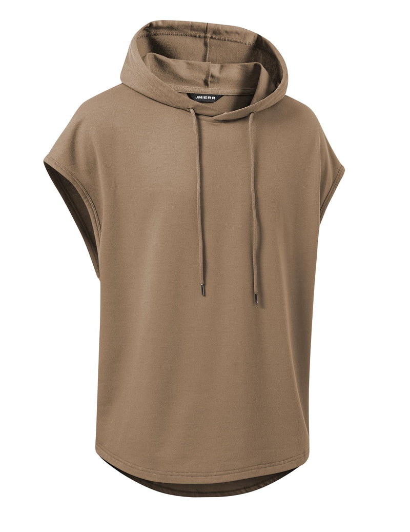 JMIERR Men's Drawstring Hooded Shirts - Casual Loose Fit Cotton Hoodies Tee Shirt for Daily Wear Khaki XX-Large - BeesActive Australia