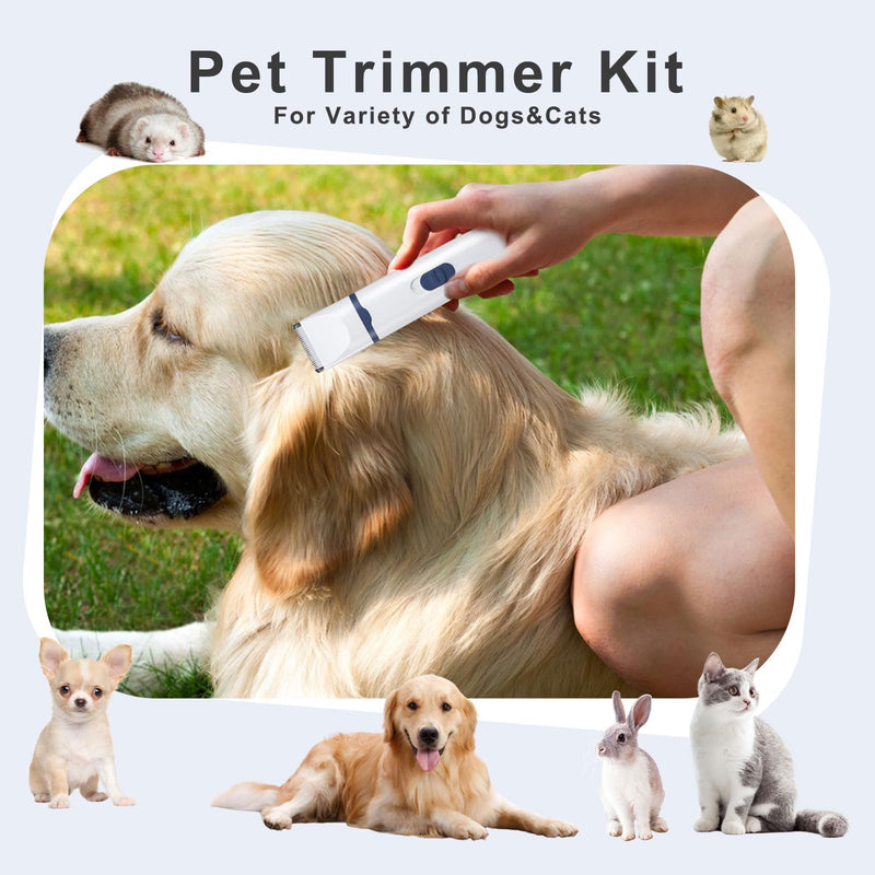 KIKETECH Dog Clippers for Grooming - Cordless Pet Nail Grinder for Small Dog Cat Rabbit Grooming Supplies, Low Noise Dog Clippers for Trimming Hair on Paws, Eyes, Ears, Face, Rump, Sea Blue Seablue - BeesActive Australia