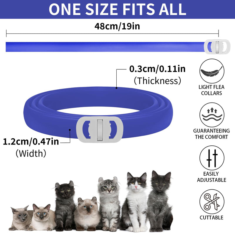 4 Pack Flea Collar for Cats, 32 Months Flea and Tick Prevention for Cats, Waterproof Cat Flea Collar, Natural Cat Flea and Tick Treatment, Adjustable Flea and Tick Collar for Cats Kittens(Blue&Pink) - BeesActive Australia