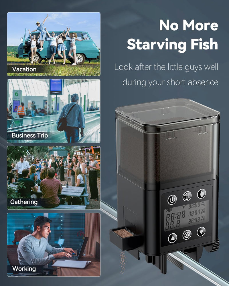 Pawfly Automatic Fish Feeder for Aquarium Auto Vacation Timer Fish Feeder for Fish Tank 320 ml Adjustable Fish Food Dispenser for Powder Pellets and Granules, Battery Operated (Included) - BeesActive Australia
