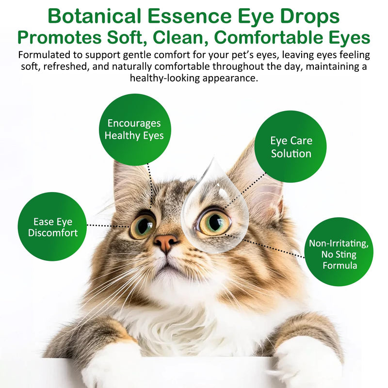Pet Eye Drops for Dogs & Cats, Relieve Itching, Irritation & Allergies Symptoms - Natural Formula, Dog Eye Infection Treatment, Safe for Daily Use(60ml)