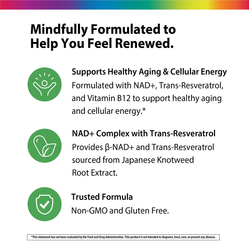 Rainbow Light NAD + Trans-Resveratrol Multi Collagen | 60 Rapid Release Capsules | Supports Healthy Aging & Cellular Energy | Non-GMO and Gluten Free