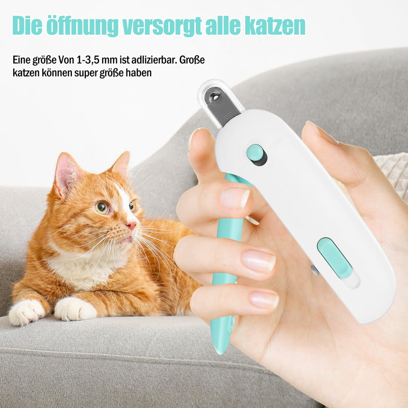Encuryna Cat Nail Clippers, Claw Clippers for Dogs and Cats, Stainless Steel Cat Nail Clippers, Cat Nail Cutter, Cat Claw Cutter, Cat Claw Scissors with Nail File and Protection (Blue) Blue - BeesActive Australia