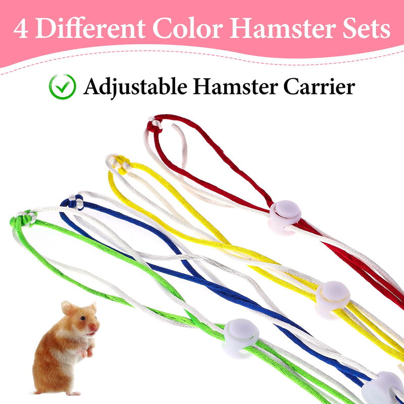 4 Pack Hamster Leash Harness Adjustable Rat Leash Harness Pet Collars for Pig Ferret Mouse Chinchilla Rabbit Guinea Squirrel Small Animal - BeesActive Australia