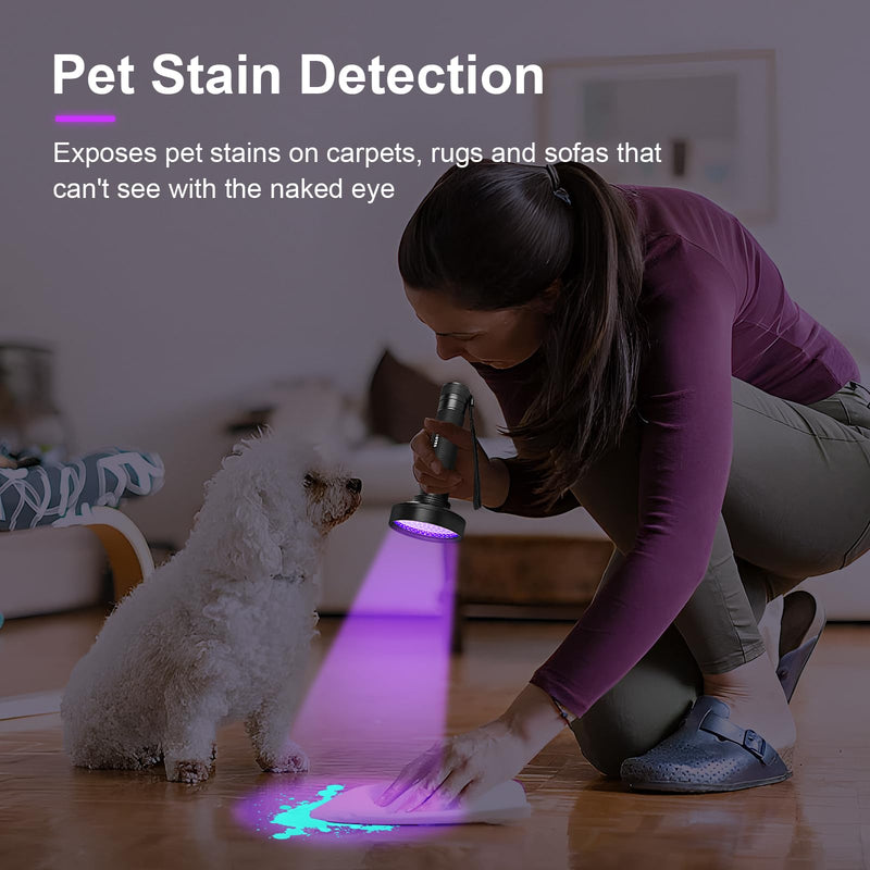 ESCO LITE UV Black Light Flashlight, Powerful 128LED Handheld Ultraviolet Flashlight Upgraded Bright Blacklight Detector for Dog Urine, Scorpion and Bed Bug - BeesActive Australia