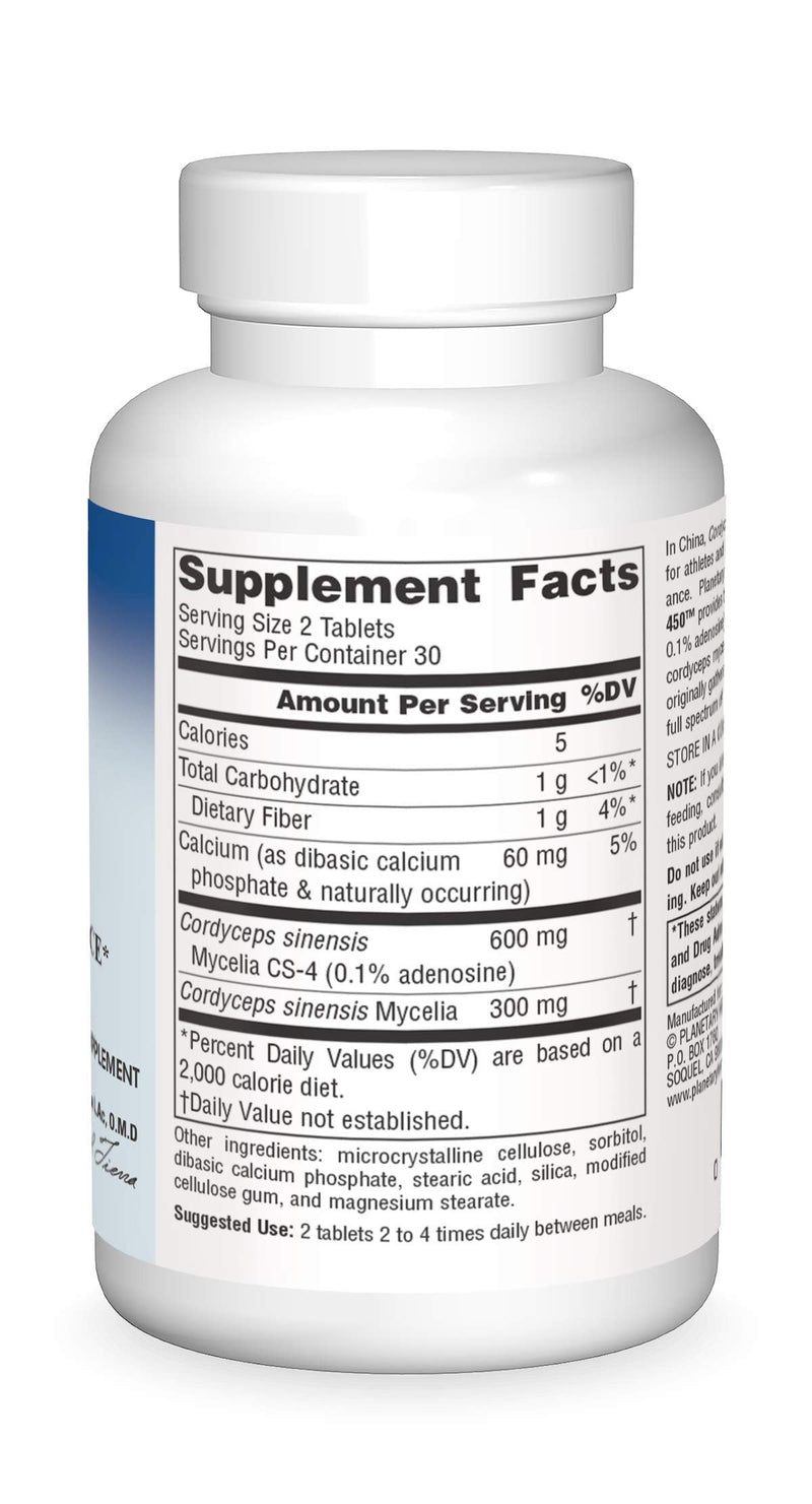 Planetary Herbals Full Spectrum Cordyceps 450 mg, 60 Count