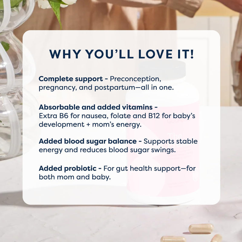 GutPersonal The Prenatal Supplement, Alleviates Morning Sickness and Contains Essential Nutrients Formulated to be the Complete Prenatal and Postnatal Support - 180 Capsules