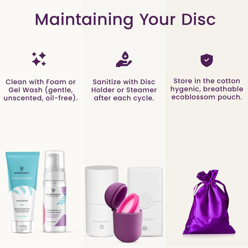 Reusable Period Disc - Soft Period Disc for Women (Small/Large (Teal & Magenta)) Small/Large (Teal & Magenta) - BeesActive Australia