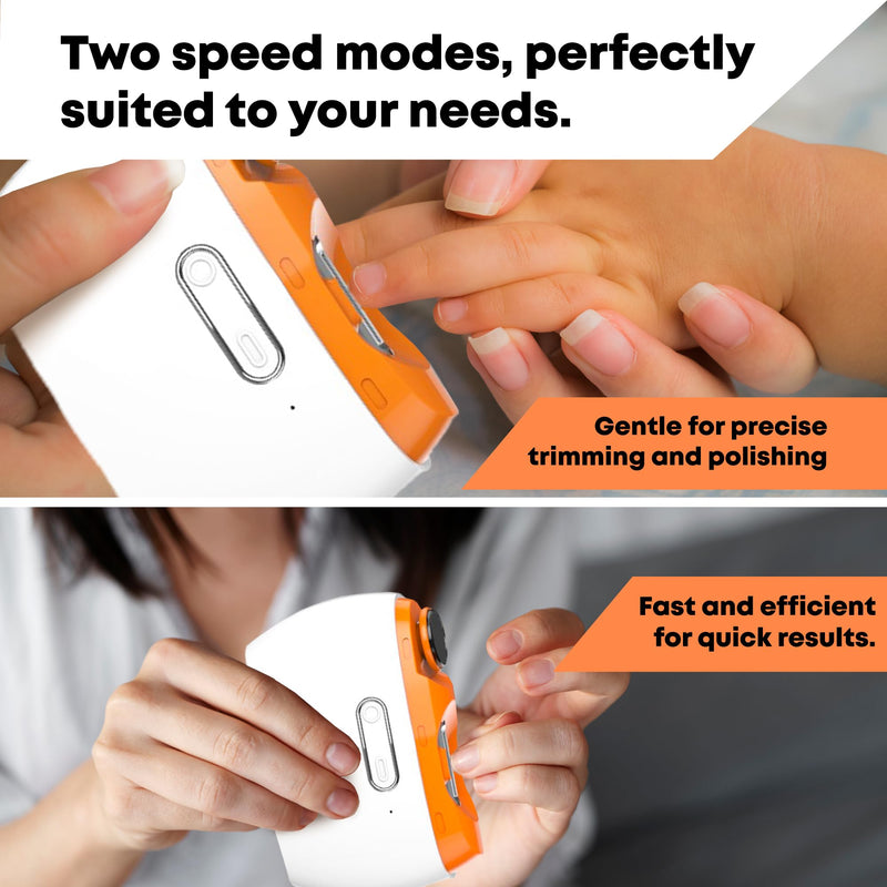 Electric Automatic Nail Clipper Trimmer - 2 in 1 Rechargeable Fingernail File Grinder Cutter for Baby Adults Seniors - Multifunctional Manicure Polisher with LED for Trimming Polishing Nails 1-pack - BeesActive Australia