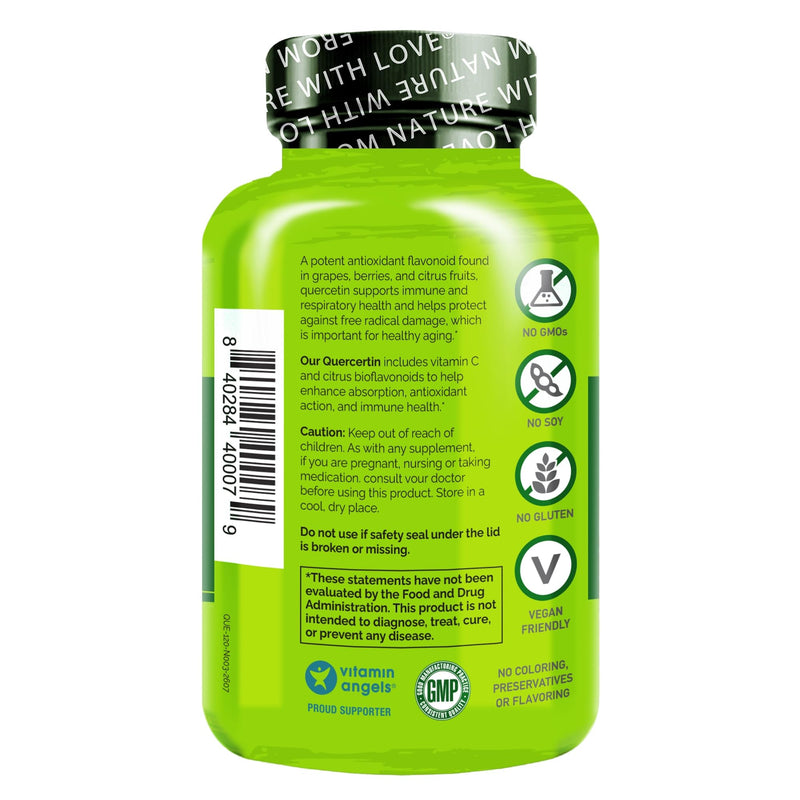 NATURELO Quercetin Citrus Bioflavonoid Complex - 120 Vegetarian Capsules | With enhanced absorption, immune support supplement, support immune function, antioxidant support Unflavored 120 Count (Pack of 1)