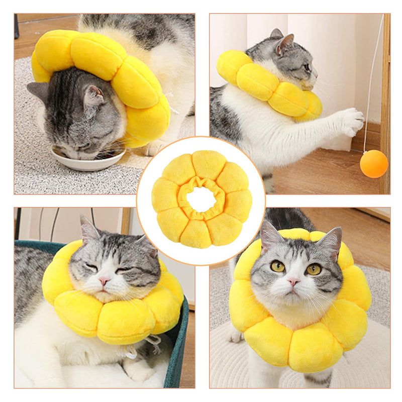 Leak protection cat, neck brace cat, neck collar, cats, neck collar for cats, soft, collar, protective collar, cat collar, collar, sunflower, adjustable, neck brace cat after surgery and injuries - BeesActive Australia