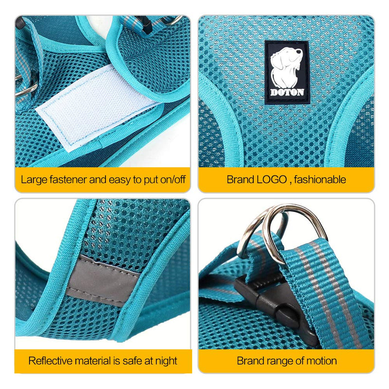 HEYWEAN Cat Harness and Leash - Ultra Light Escape Proof Kitten Collar Cat Walking Jacket with Running Cushioning Soft and Comfortable Suitable for Puppies Rabbits Large Turquoise - BeesActive Australia