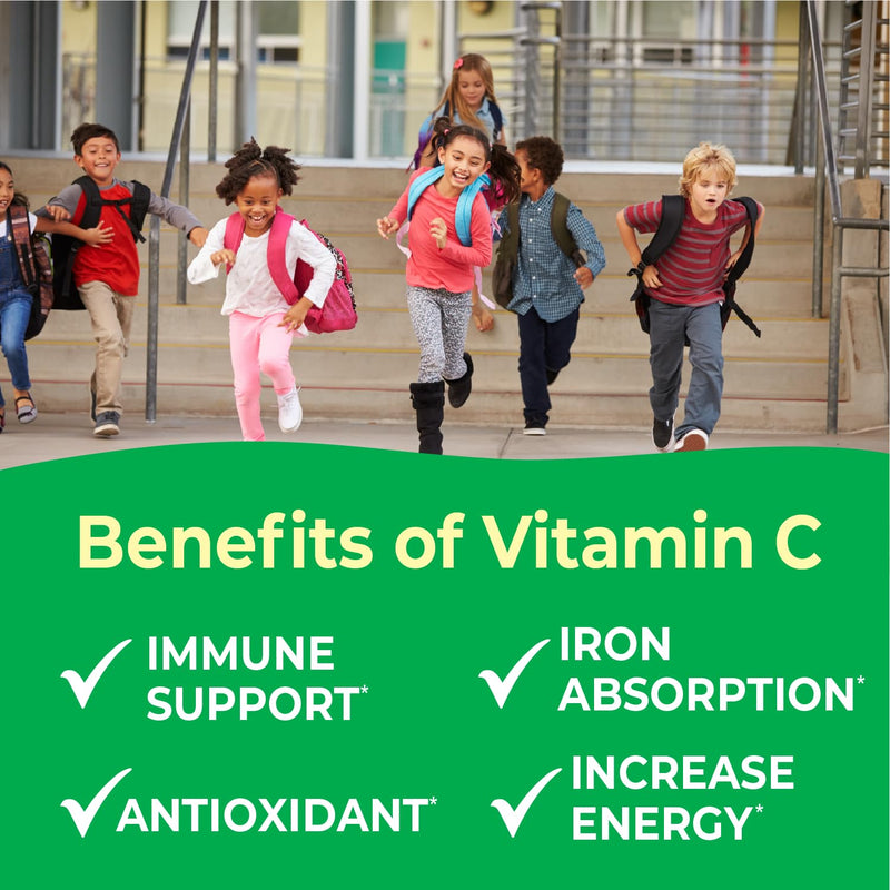 VitaWorks Kids Vitamin C Chewable Tablets | 250 mg | Great Tasting, Naturally Sourced Orange Flavor | Vegan, Non GMO, Gluten Free, Vitamins | for Immune Support | for Children | 120 Chewables