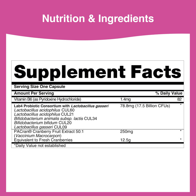 Pro-Ven Probiotics for Women | 17.5 Billion CFU | Vaginal, Urinary Tract & Digestive Health | Lactobacillus Acidophilus, Cranberry & Vitamin B6 | 30 Capsules | Vegetarian, Gluten Free & Lactose Free