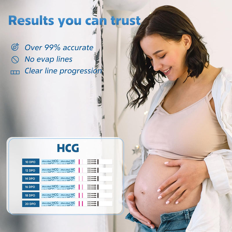 MomMed Pregnancy Test, 30 HCG Pregnancy Test Strips for Early Detection, Over 99% Accurate, 30 Free Urine Cups, Bulk Pregnancy Tests for Home Use, Pruebas de Embarazo 30 Count (Pack of 1) - BeesActive Australia