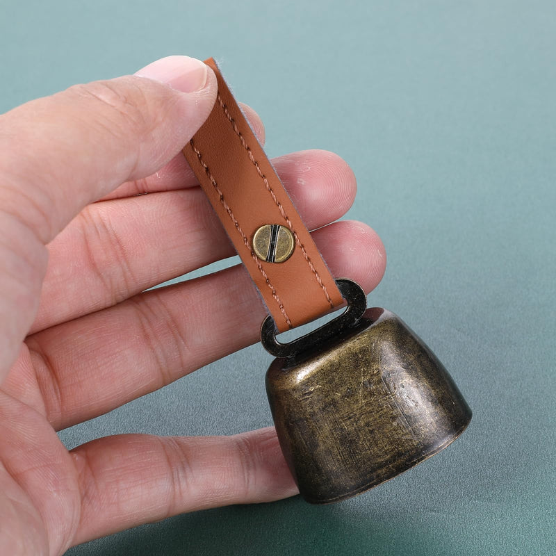 2 PCS Pet Bells for Collar Dog Collar Bell Tracker Noise Maker Anti-Theft Dog Bells for Collar Bell with Leather Button Strap Dog Bell Accessories Dog Potty Bell Dog Bells to Go Outside Hiking - BeesActive Australia