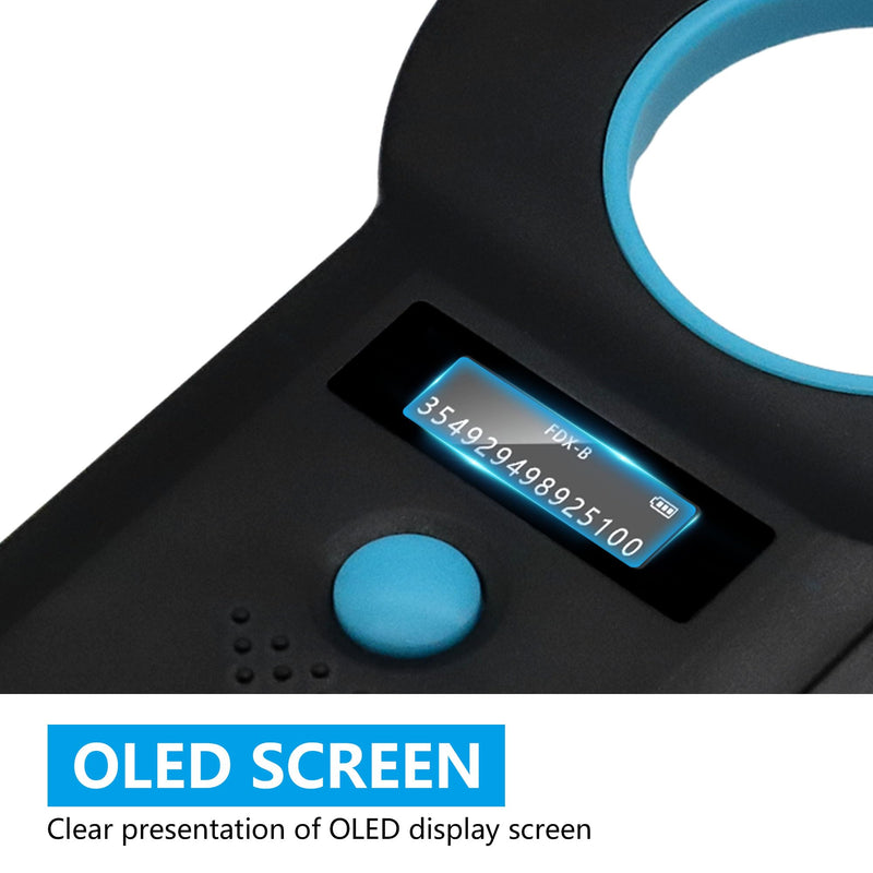 Pet microchip scanner Bluetooth, USB RFID pet ID reader, pet microchip scan 134.2khz/125khz, OLED microchip scanner for pets, animal scanner EMID, FDX-B (ISO 11784/11785) GB format - BeesActive Australia