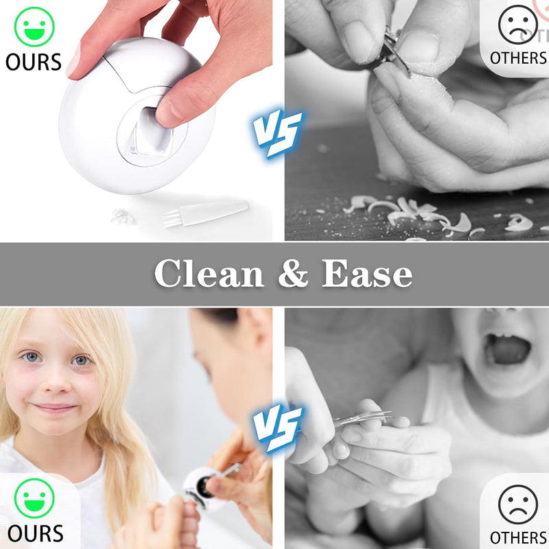 Electric Nail Clipper, 2 in 1 Baby Nail Clippers with LED Light & Storage Box, 3-Speed Automatic Nail Clipper & Trimmer, Low-Noise Electric Nail Clippers for Seniors, Baby, Adults - BeesActive Australia