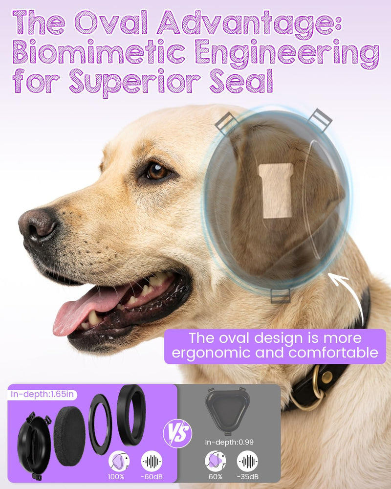 IAD Dog Ear Muffs Noise Protection – Noise Cancelling Dog Ear Muffs for Fireworks, Thunder & Anxiety Large