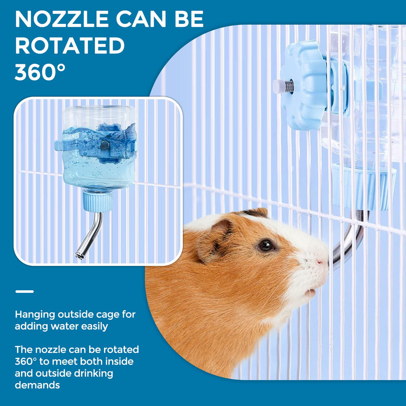 Small Animal Water Bottles for Crate Mini Clear Water Bottles Leak-proof Water Dispenser for Rabbit, Chinchilla, Ferret, Guinea Pigs, Hedgehog, 6oz, No Drip, BPA Free - BeesActive Australia