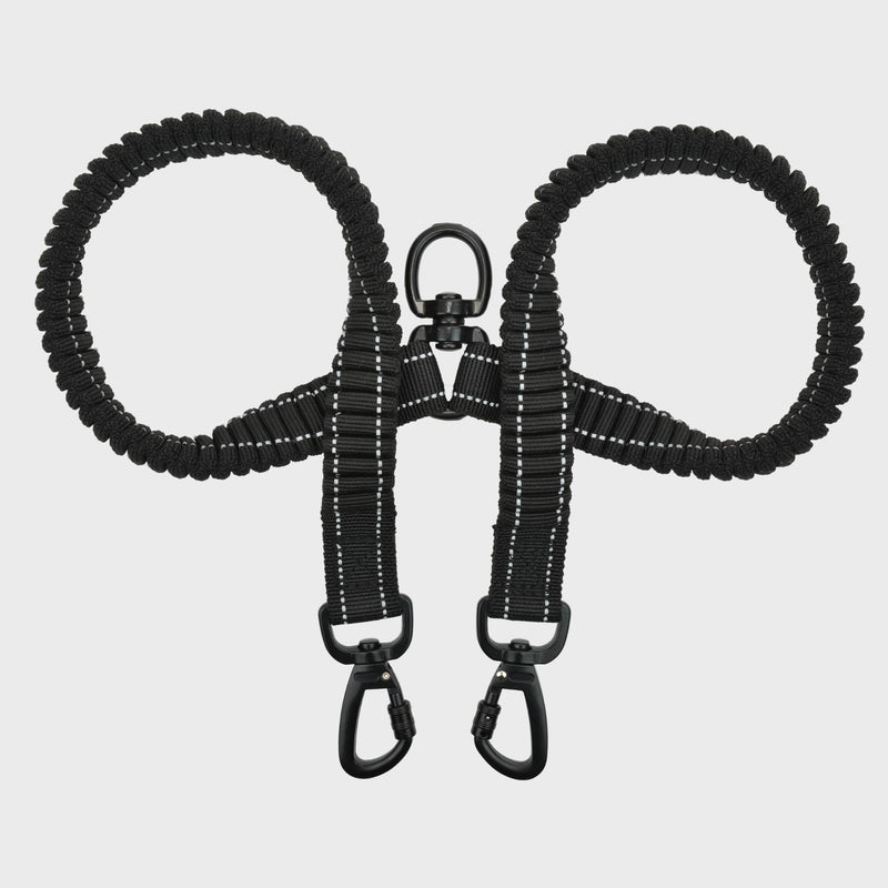 Skruffie’s Love Double Dog Leash, Reflective Dual Dog Leash Shock Absorbent, Anti Tangle Rope Bungee 2 Dogs Leashes for Medium Large Dogs (Black) Black - BeesActive Australia
