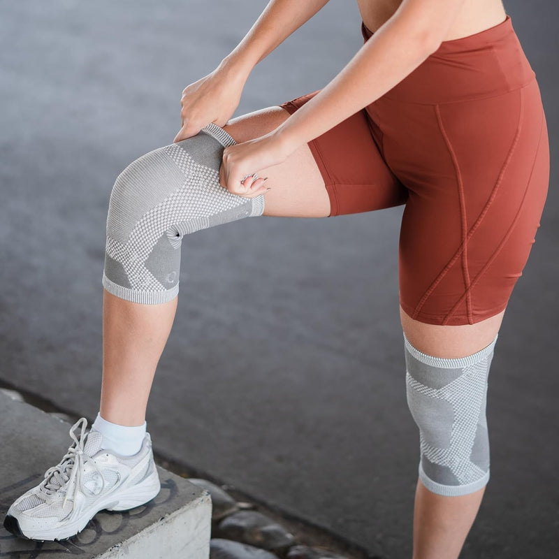 MagnetRX® Magnetic Knee Sleeve – (2-Pack) Effective Compression Knee Brace with Magnets for Knee Comfort & Recovery – Magnetic Knee Brace Support (Large) Large (Pack of 2) Grey - BeesActive Australia