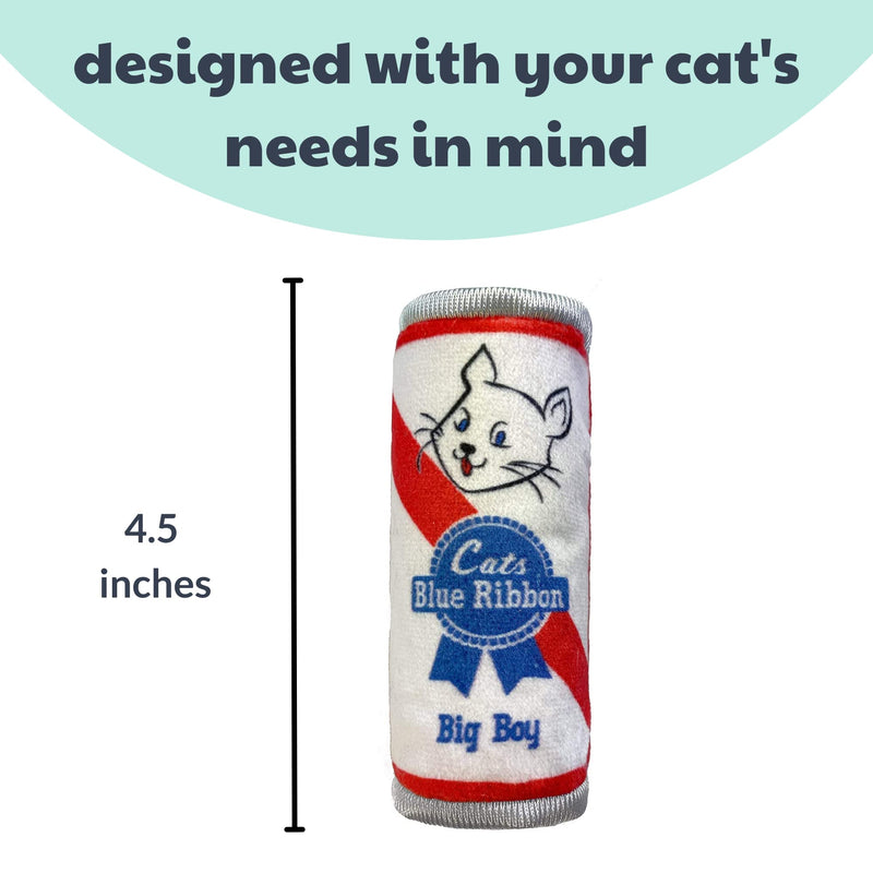 Huxley & Ket Plush Cat Toy | Cats Blue Ribbon | Nappy Hour Strong Catnip Filled Cat Toy | Plush Interactive Kitten and Cat Toy with Catnip and Crinkle | Kittybelles - BeesActive Australia