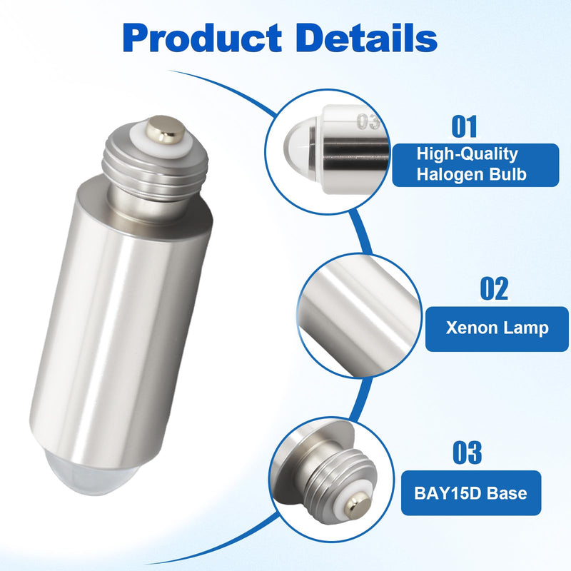 Swess 03100-U Halogen Replacement Bulbs Compatible with Welch A-llyn Otoscopes, 3.5 Volt Replacement Bulbs, 4 Pack
