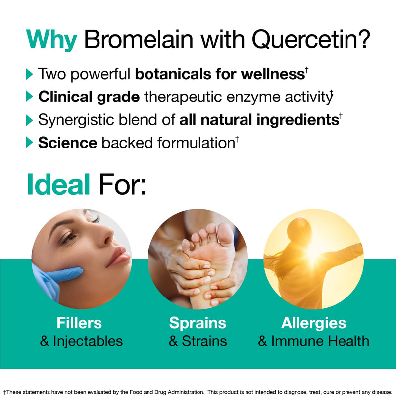 VitaMedica Bromelain with Quercetin Supplement | 2400 GDU/Gram Vegan Capsules for Healthy Tissues, Joint and Muscle Support | Plant Based Natural Formula | 20 Ct | 5 Day Supply - BeesActive Australia