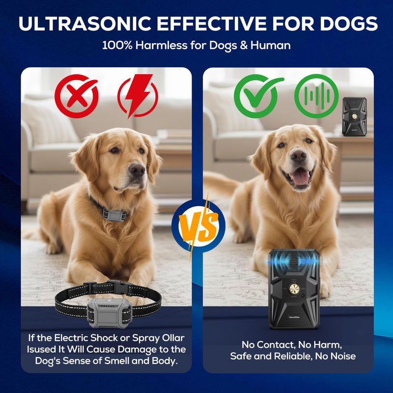 Anti Barking Devices, Auto Ultrasonic Dog Bark Deterrent Devices Long Range 50ft, 3 Modes Rechargeable Bark Box Barking Control Devices, Effective Stop Barking Dog Devices Indoor/Outdoor Training Dark black