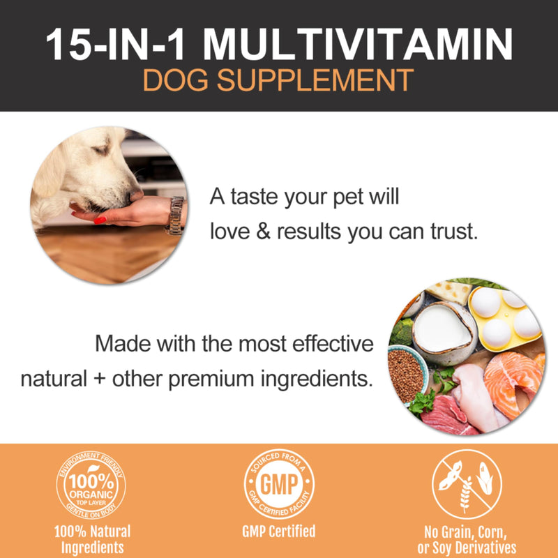 Dog Multivitamin Soft Chews for Dogs – Joint Supplement with Glucosamine, Probiotics & Omega Oils – Hip & Joint, Immune, Digestion & Skin Support – 100 Chews UK