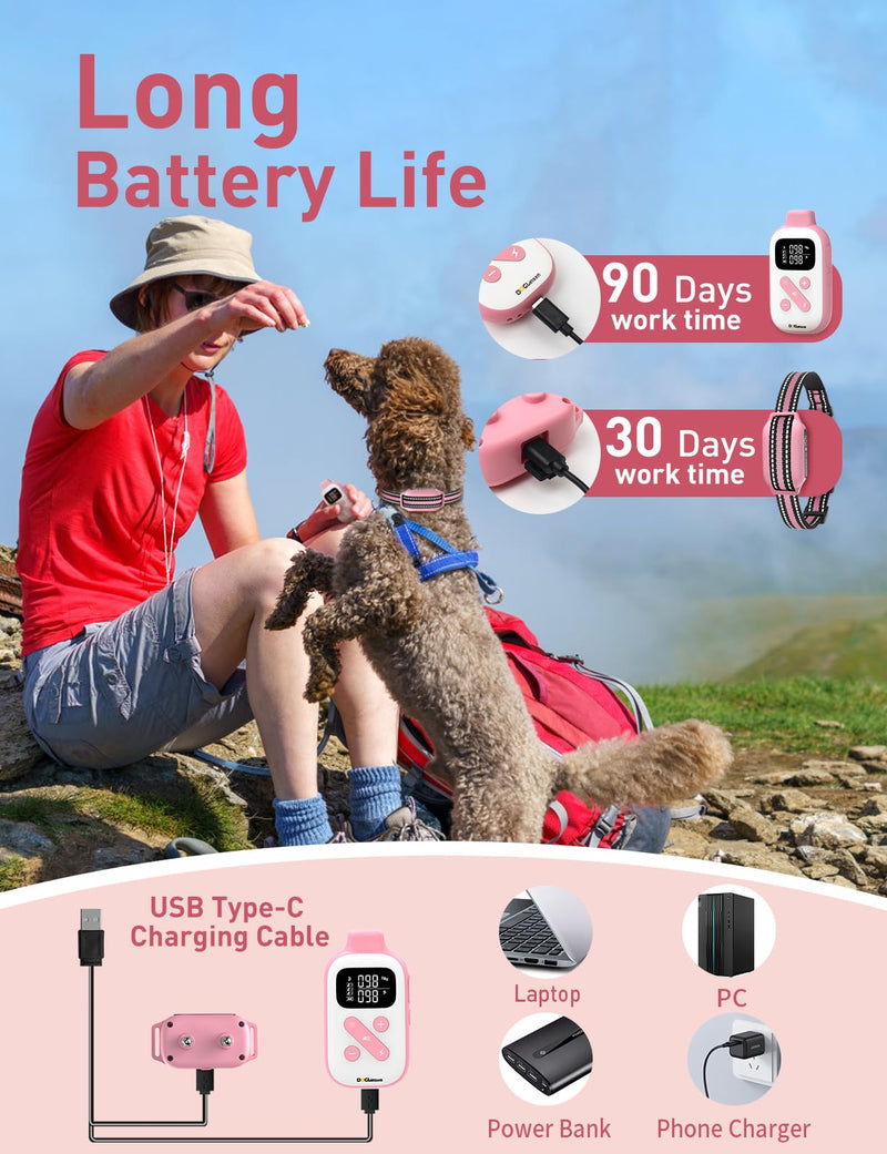 2-in-1 Bark and Shock Collar for Dogs, Smart Anti Barking Dog Training Collar with 5 Adjustable Sensitivity, Automatic Bark Collar with Remote, Vibration, Beep, Shock and Automatic - BeesActive Australia