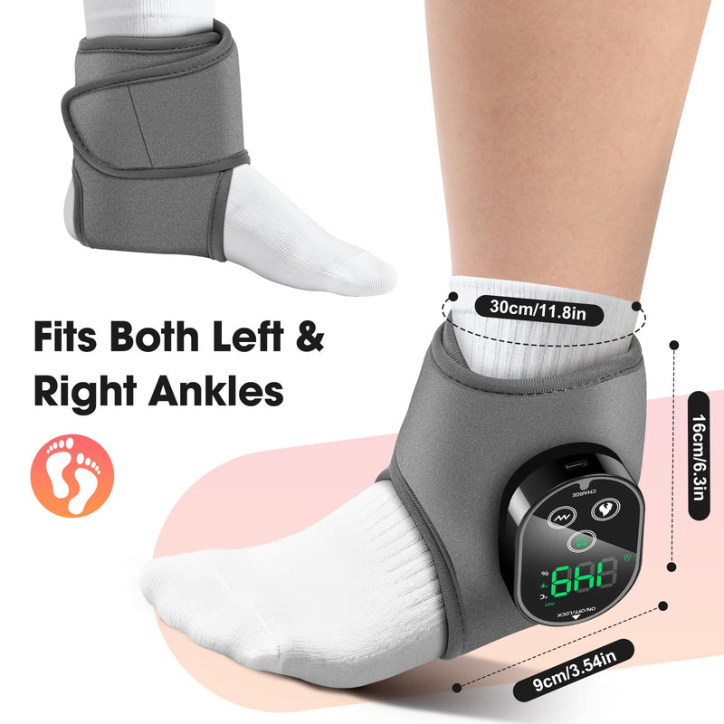 2-Pack Cordless Foot Massager for Neuropathy, Ankle Massager for Pain Relief, Ankle Heating Pad with Massage, 4 Heat Levels, 3 Massage, Foot Massager, Gray Grey Two G - BeesActive Australia
