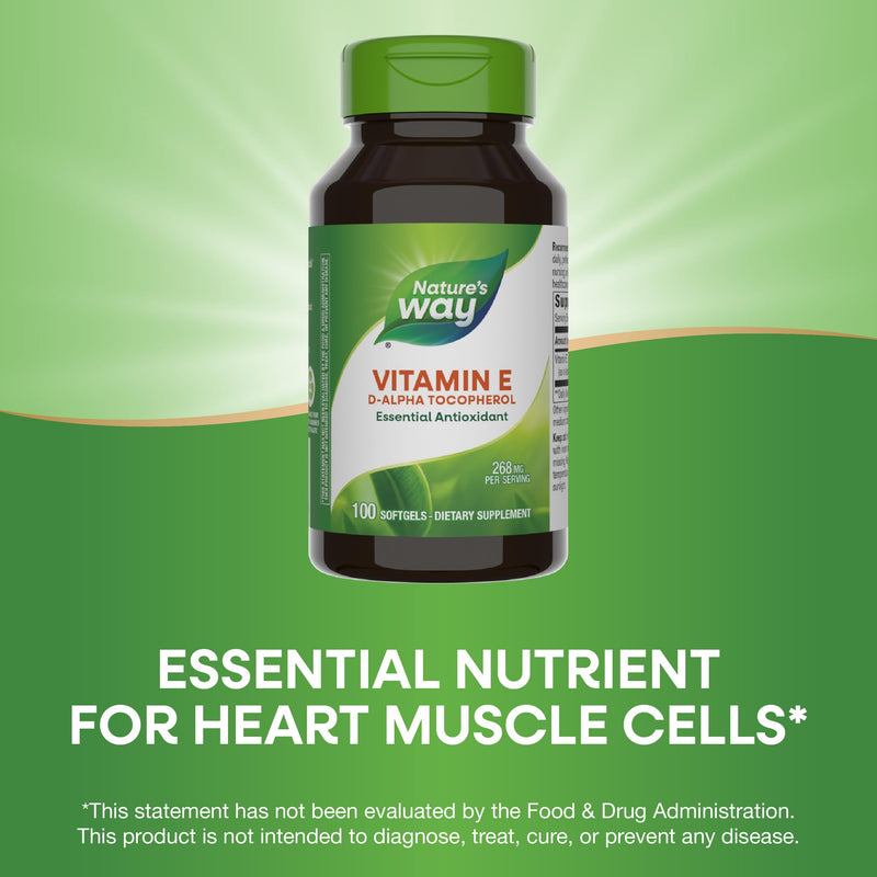 Nature's Way Vitamin E 400 IU, 100 Softgels, Pack of 2 100 Count (Pack of 2)