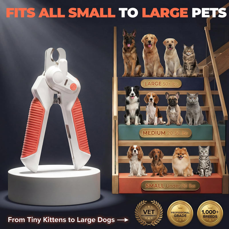 Dogs & Cats Nail Clippers with Light – Safety Guard Pet Nail Trimmer Reveals the Quick, Stainless Steel Blades, Beginner Friendly Grooming Tool for Home Use, Suitable for Small, Medium & Large Pets Blue - BeesActive Australia