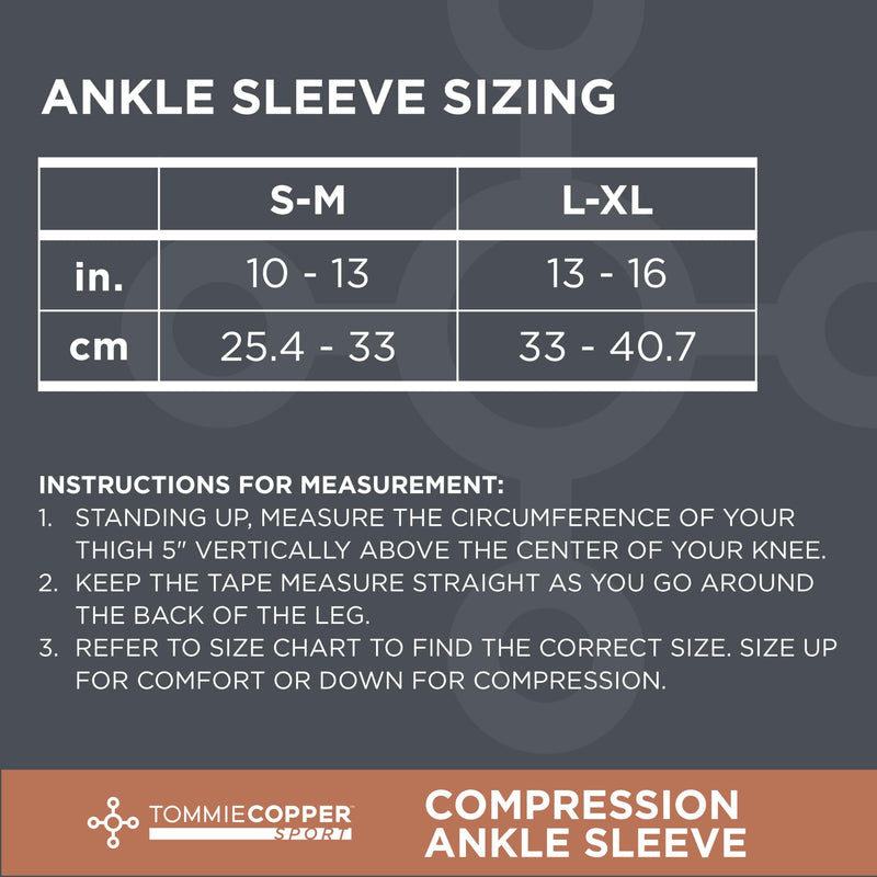 Tommie Copper Ankle Compression Sleeve (L/XL), 15-20 mmHg, 4D Stretch & Non-Slip Fit for Targeted Support, Patented Copper Znergy Fabric, Anti-Odor Benefits, Breathable Design Large/Extra Large - BeesActive Australia