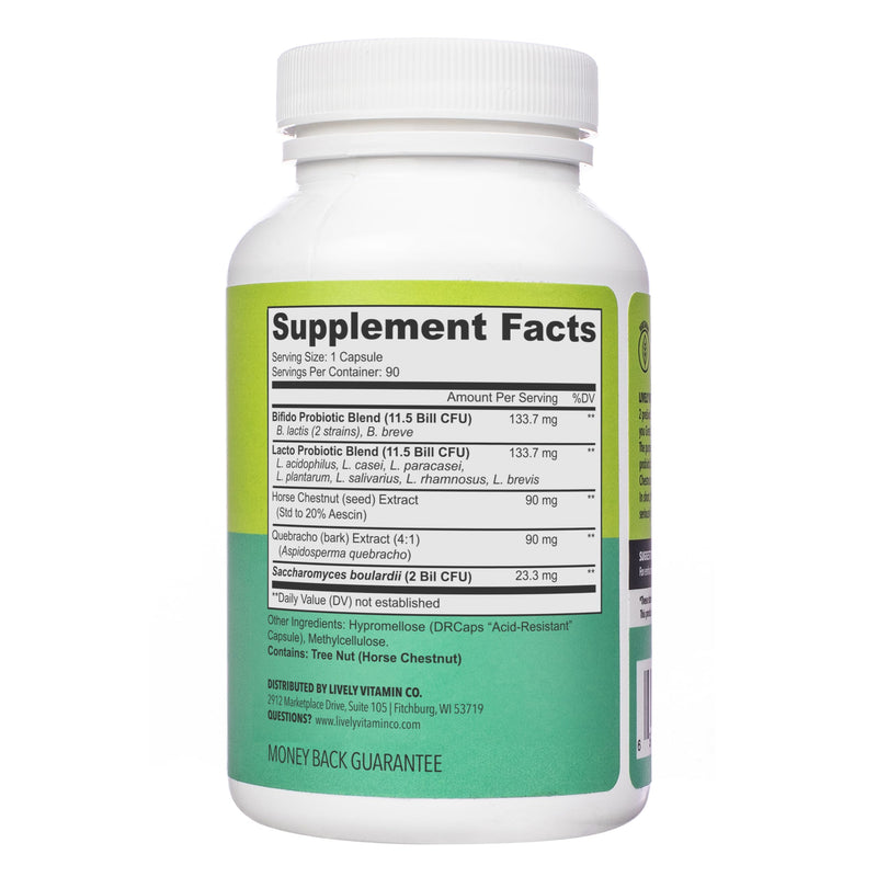 LIVELY VITAMIN CO. Great Guts Probiotic - 25 Billion CFU Probiotic - Balance Gut Microbiome, GI Tract, Inflammation, Indigestion, Reflux, Upset Stomach, & Diarrhea - 90 Caps 90 Count (Pack of 1)
