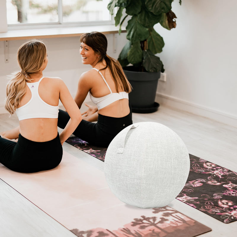Veemoon Yoga Ball Covers Balance Ball Covers Stability Projector for Office Home Gym Without Yoga 55cm Beige